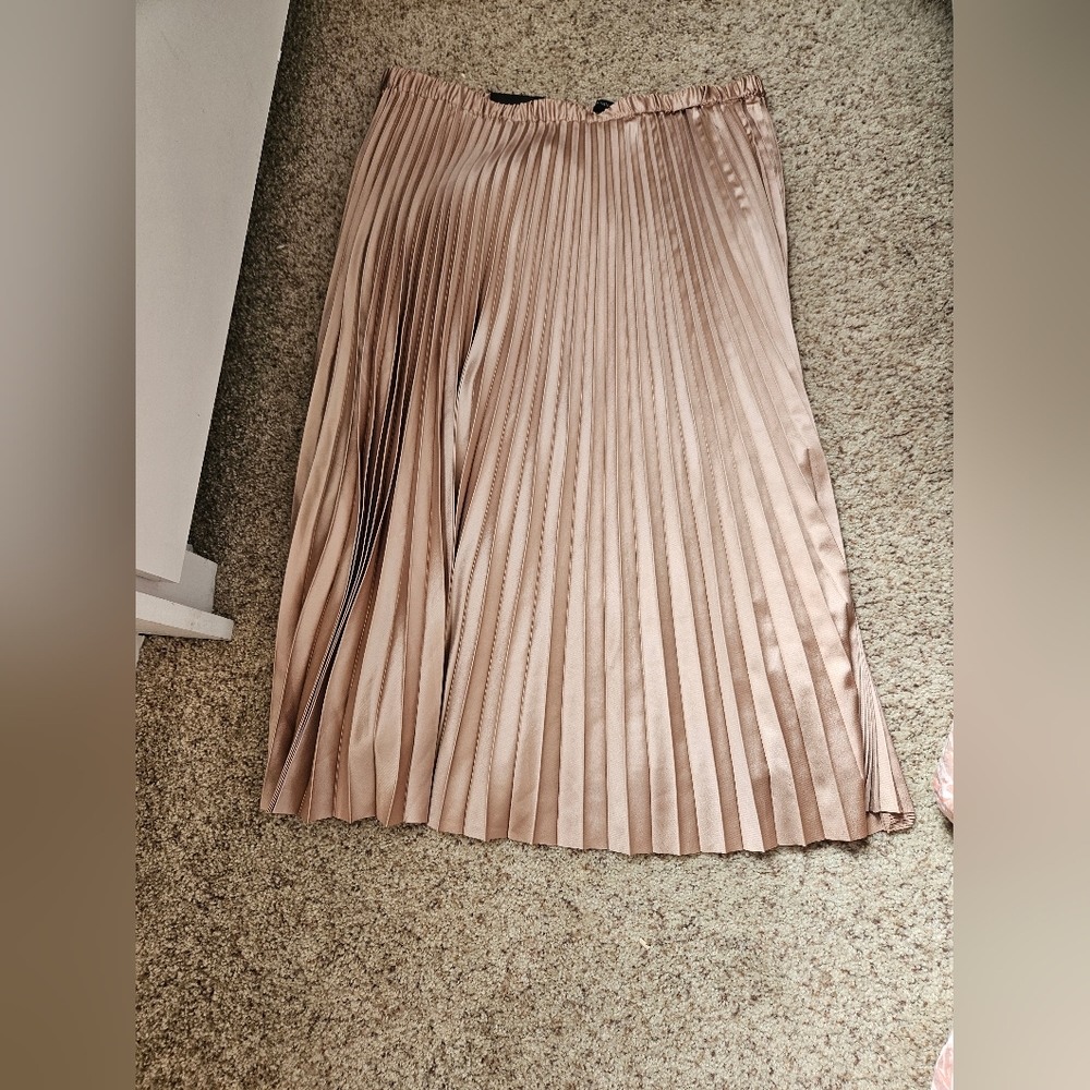 Banana Republic Dusted Gold  Pleated Skirt